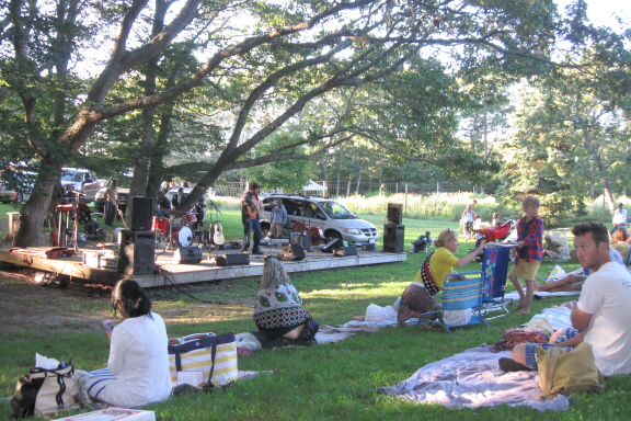 The outdoor stage and some of the audience