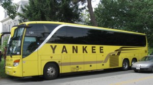 The big yellow press bus that followed the Obamas when they were out and about. The rest of the time it was parked on Music St.