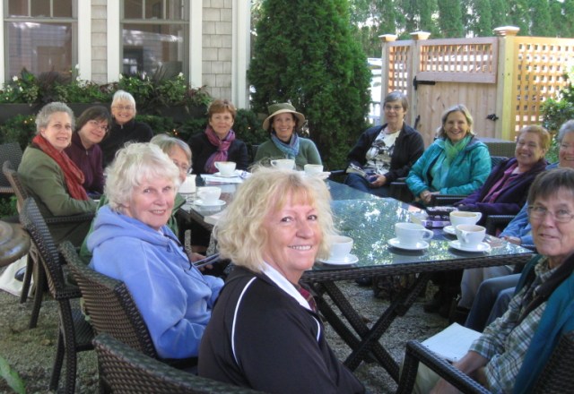 At the outdoor café, Edgartown Books