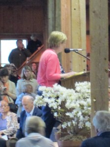 Selectman Cindy Mitchell spoke for the town.