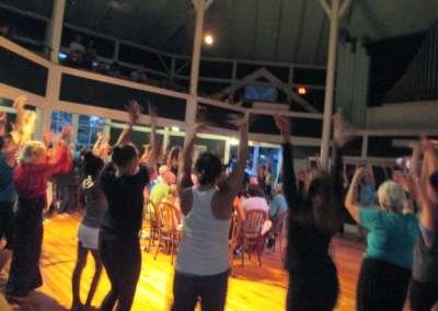 Warming up around the drum circle