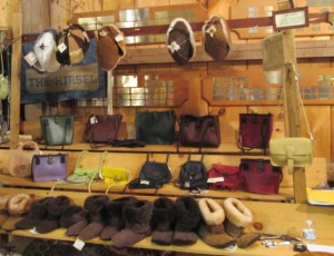 The Hirsel's display. My slippers are just like the brown ones in the middle of the bottom row.
