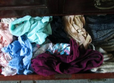 From left to right: undies, bras, socks.