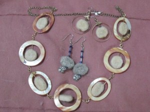 earrings and necklace